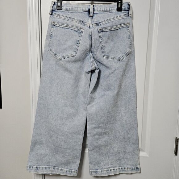 Gap Jeans Women's 2P (29x23.5) Hi-Rise Stride Ankle Blue Wide Leg Light Wash GUC - Picture 7 of 7